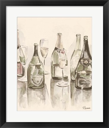 Framed Sepia Champagne Reflections I Print