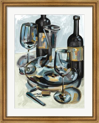 Framed Wine with Dinner I Print