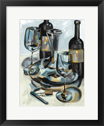 Framed Wine with Dinner I Print