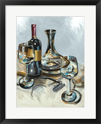 Framed Wine with Dinner II Print