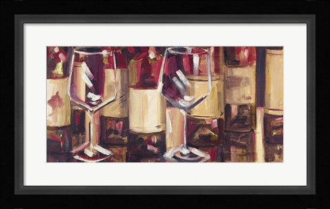 Framed Red Wine with Dinner Print