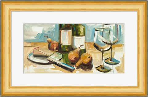 Framed Pears Well with Wine Print