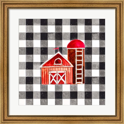 Framed Fun Farm Icon I Print
