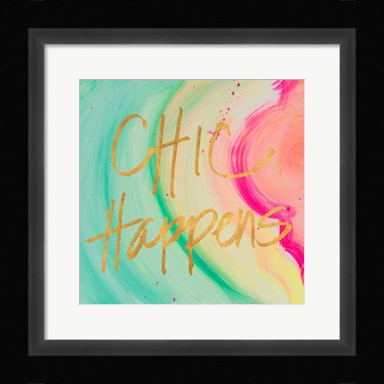 Framed Chic Glitter I Print