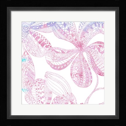 Framed Floral Embossed II Print