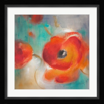 Framed Scarlet Poppies in Bloom II Print