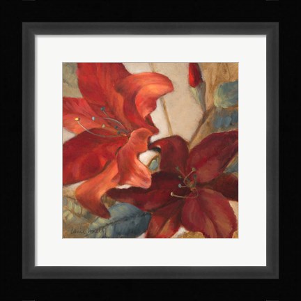 Framed Crimson Fleurish I Print