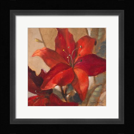 Framed Crimson Fleurish II Print