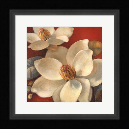 Framed Magnolia Passion I Print