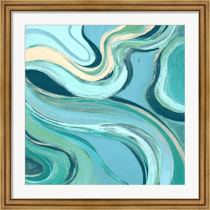 Framed Curving Waves II Print