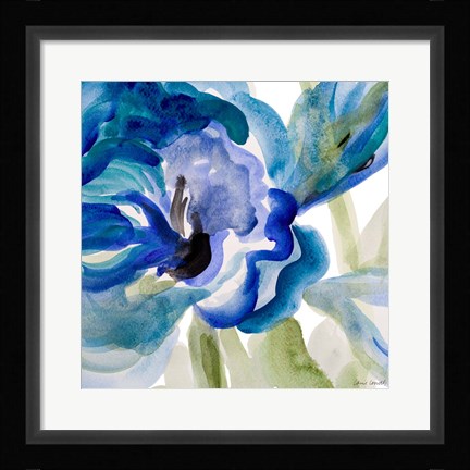 Framed Delicate Blue Square II Print
