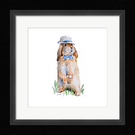 Framed Modern Bunny V  (square) Print