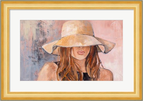 Framed Woman in Hat Print