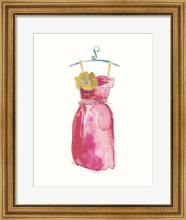 Framed Soft Pink Dress Print