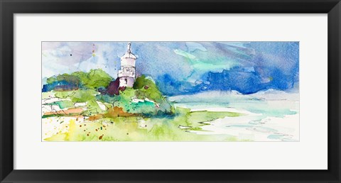 Framed Lighthouse on Coastline Print