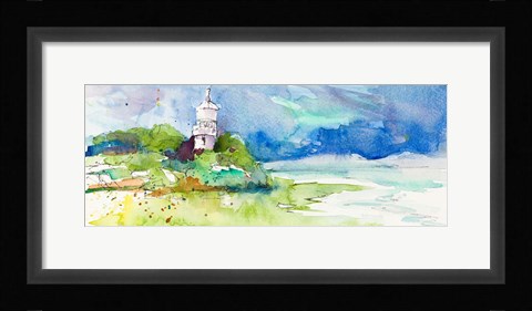 Framed Lighthouse on Coastline Print