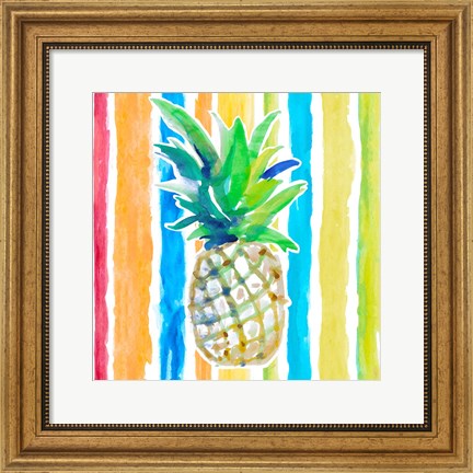 Framed Vibrant Pineapple II Print
