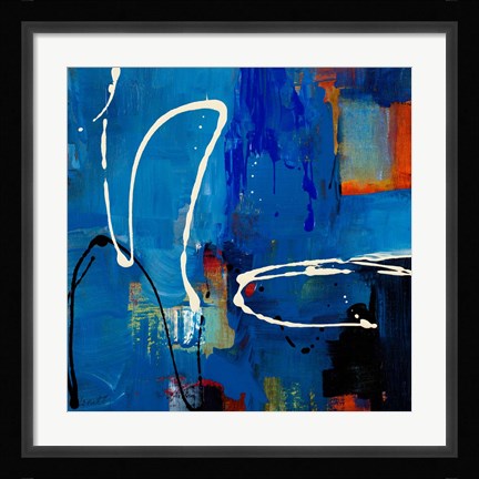 Framed Blue Retro Print