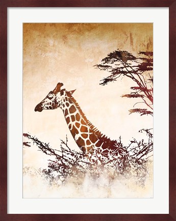 Framed Safari Giraffe I Print