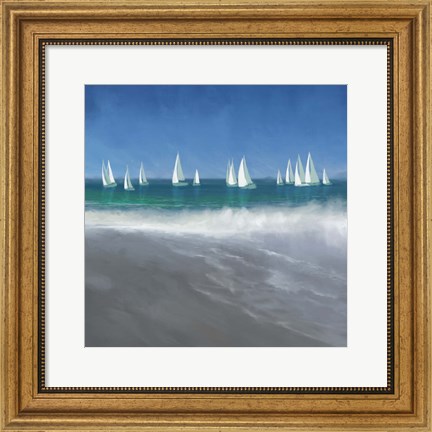 Framed Harbor Sailing Print