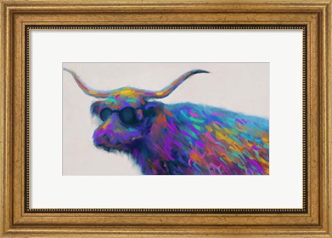 Framed Multicolor Bull Print