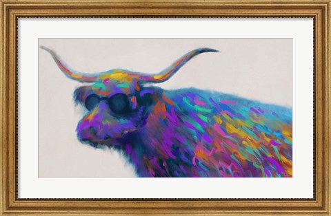 Framed Multicolor Bull Print