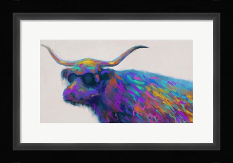 Framed Multicolor Bull Print