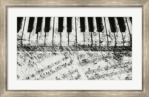 Framed Black &amp; White Piano Keys Print