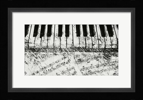 Framed Black &amp; White Piano Keys Print