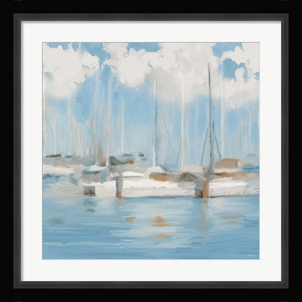 Framed Golf Harbor Boats I Print