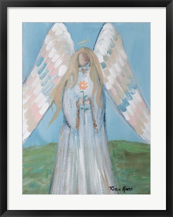 Framed Angel in Spring Print