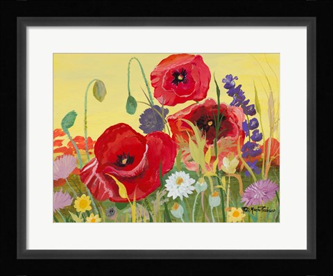 Framed Victory Red Poppies I Print