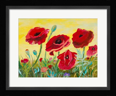 Framed Victory Red Poppies II Print