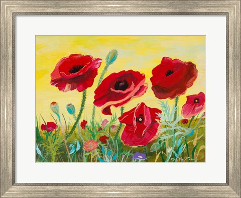 Framed Victory Red Poppies II Print