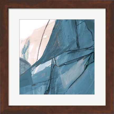 Framed Blue on White Abstract II Print