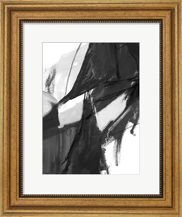 Framed Black and White Abstract I Print