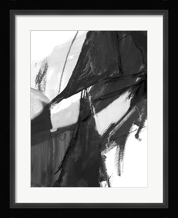 Framed Black and White Abstract I Print