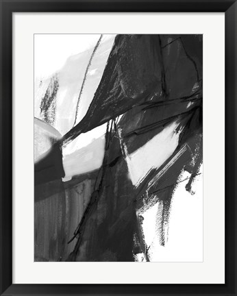 Framed Black and White Abstract I Print