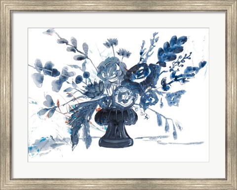 Framed Blue Floral in Vase Print