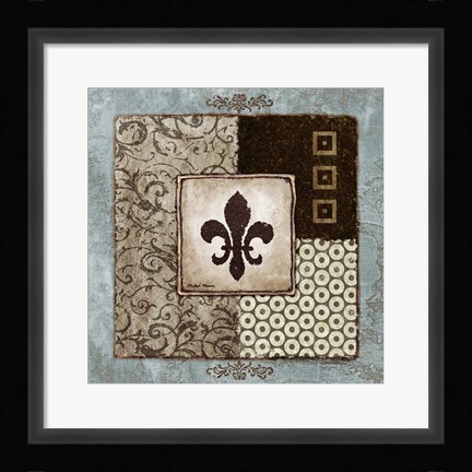 Framed Fleur de Lis I Print