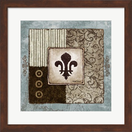 Framed Fleur de Lis II Print