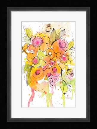 Framed Bursting Wildflowers I Print