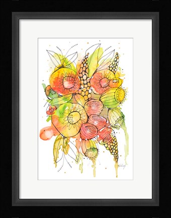 Framed Bursting Wildflowers II Print