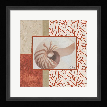 Framed Coral Branch I Print