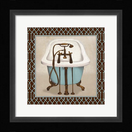 Framed Chic Lattice Bath I Print
