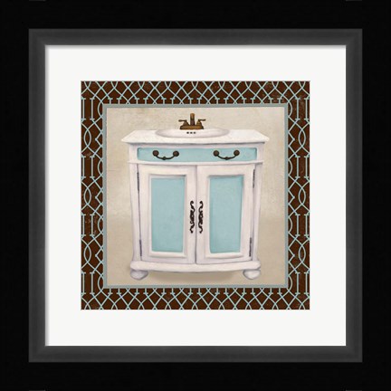 Framed Chic Lattice Bath II Print