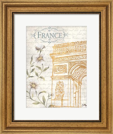 Framed Golden Paris II Print