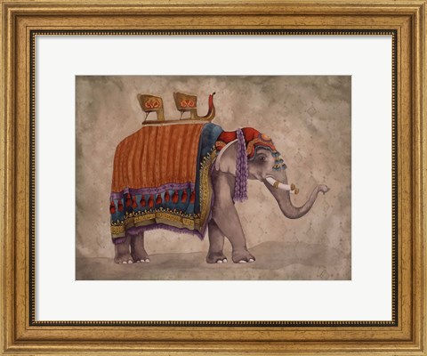 Framed Ceremonial Elephants II Print