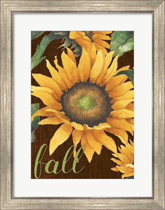 Framed Sunflowers in the Fall Print