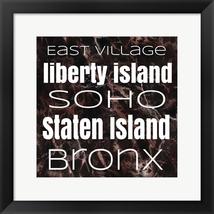 Framed New York Boroughs I Print